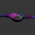 Vibrant Purple Cycling Jersey With Colorful Bird Pattern And Long Sleeves