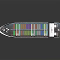 3D Rendering Of A Container Ship Loaded With Colorful Containers