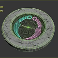 Rosalucier Decorative Weapon Featuring Circular Marble Texture Laurel Wreath And Feather Design