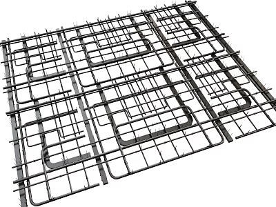 Industrial Metal Pipe Network System With Interconnected Grid Layout Framework Design 3d model