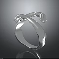 Artistic Silver Ring With Two Crossed Hands Unique Fashion Jewelry Design