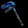 Dinosaur Skull Hammer Ornamental Decor Set With Blue Glow Brown Handle And Metal Accents