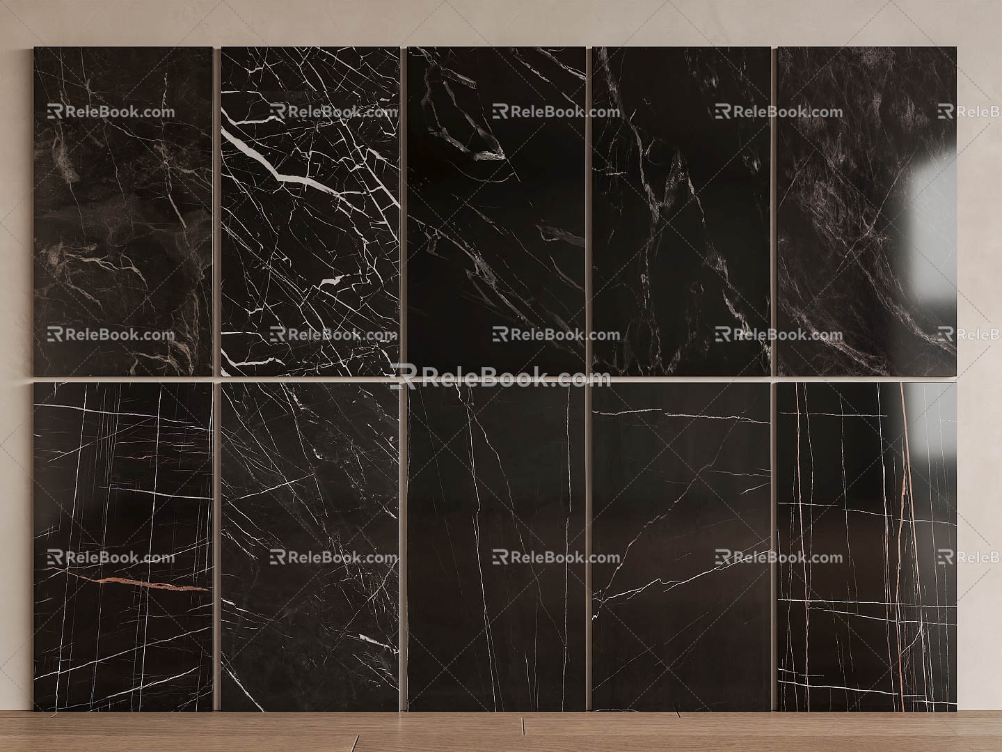 Black Marble Wall Panel Black Marble Background Wall Dark Marble Black Stone Background Wall 3d model