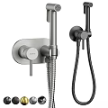 Modern Wall Mounted Shower Faucet With Handheld Sprayer And Brushed Nickel Finish