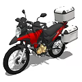 Red and Black Adventure Motorcycle With Side Cases and Storage Compartments