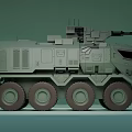 Green Painted Modern Military Armored Vehicle With Turret Multi Wheel And Headlights