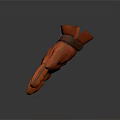 Orange Leather Glove With Brown Belt Buckle And Smooth Surface Texture