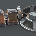 Assorted Electronic Components Collection With Speaker Capacitors Coils Resistors And Transformers