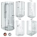 Modern Shower Sauna Enclosure Design With Transparent Glass And Chrome Fittings
