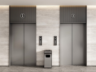 Elevator Hall Elevator Door Elevator Button Lobby Elevator Hotel Elevator 3d model