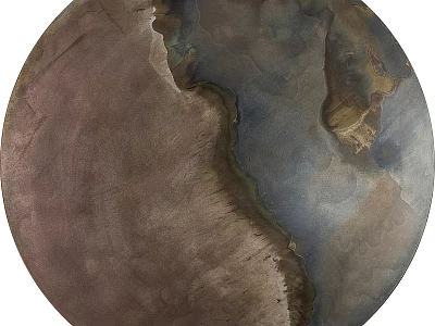 Modern Round Rug With Brown And Blue Abstract Pattern For Home Decor 3d model