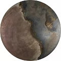 Modern Round Rug With Brown And Blue Abstract Pattern For Home Decor