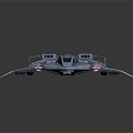 Sci Fi Gray Spaceship Model With Wings Engines And Cockpit Details 3d model