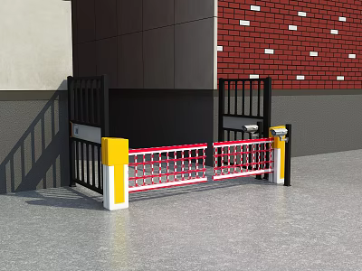 Modern toll pole access control system 3d model Modern toll pole access control system 3d model