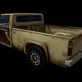 Old Rusty Vintage Pickup Truck With Open Door Weathered Exterior Design