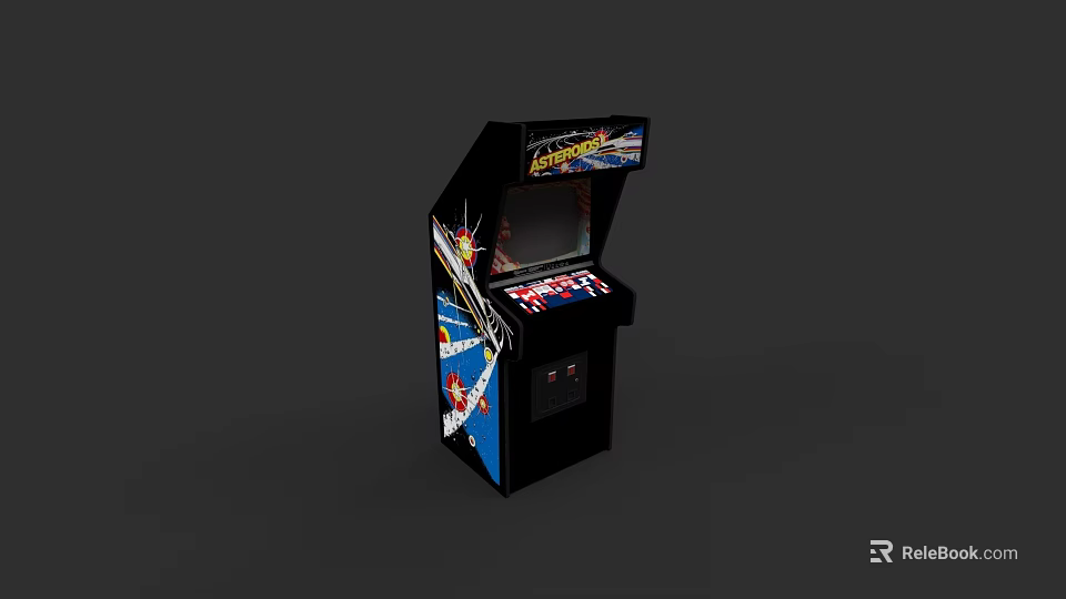 Classic Street Fighter Arcade Machine With Retro Gaming Cabinet And Colorful Graphics 3d model 