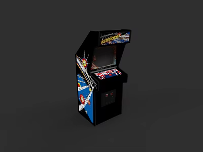 Classic Street Fighter Arcade Machine With Retro Gaming Cabinet And Colorful Graphics 3d model