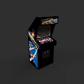 Classic Street Fighter Arcade Machine With Retro Gaming Cabinet And Colorful Graphics