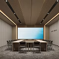 Modern Conference Room With Spacious Layout Large Screen And Neat Seating Arrangement