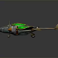 Green And Yellow Twin Engine Model Airplane With Streamlined Design And Detailed Wings