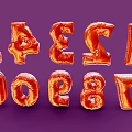 Decorative Orange Inflatable Number Balloons For Living Supplies With Purple Background
