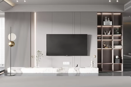 Modern TV background wall TV background 3d model