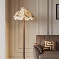 Elegant Living Room Interior With Floor Lamp Brown Sofa And Decorative Pillow