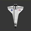 White Space Shuttle Model With American Flag And Detailed Exterior Design