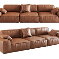 Modern three-seat sofa multiplayer sofa 3d model