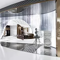 LESSIS Shopping Mall Store With Modern Transparent Curtain Arc Entrance And Fashion
