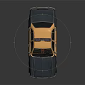 Black and Yellow Utility Vehicle with Orange Wheels and Roof Rack Sturdy Design