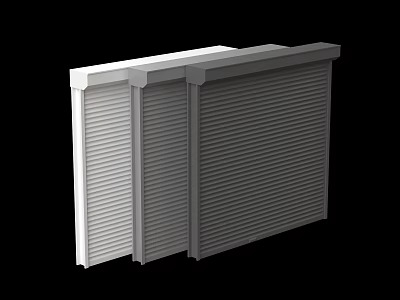 Industrial Roller Shutter Design With Metal Slats And Panel Structure 3d model