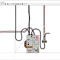Industrial Electrical Control Panel With Wiring Safety Labels And Connection Modules