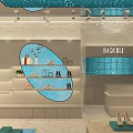 BAOERLII Shopping Mall Counter Modern Design With Display Shelves Product Display And Blue Accents