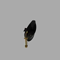 Elegant Black Speckled Freestanding Bathtub With Gold Faucet And Decorative Candles