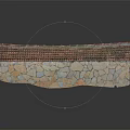 Sloped Red Tile Roof Model With Varied Red Tones And Mossy Accents