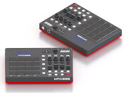 Entertainment Electronics AKAI MPD218 MIDI Controllers with Pad and Knob Controls 3d model