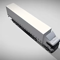 White Modern Semi Truck With Long Cargo Trailer And Commercial Design