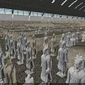 Numerous Terracotta Warriors Standing Arranged In Indoor Exhibition Hall Ground