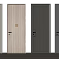 Flush Doors with Wooden Texture Multiple Color Options Handle and Lock Designs 3d model