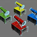 Mobile Industrial Dust Control Equipment in Green Yellow Red Blue with Trolley Wheels
