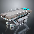 Futuristic Modern Furniture Design With Metallic Frame And Blue Accent Lights