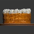 Round Layered Cake With White Cream Frosting And Decorated Top On Platter