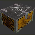 Industrial Equipment Hazardous Material Storage Container With Biohazard Symbol Metal Latches And Yellow Black Stripes