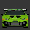 Lime Green Camouflage Racing Car With Petrobras Logo Rear Spoiler And Number 78