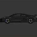 Gray Sleek Sports Car With Streamlined Design Rear Spoiler And Yellow Wheels