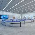 Modern Monitoring Room Science and Technology Command Center 3d model