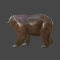 Realistic Brown Bear 3D Model With Walking Posture And Brown Fur