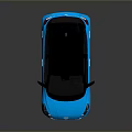 Blue Hyundai Compact Car With Black Roof And Stylish Black Wheels