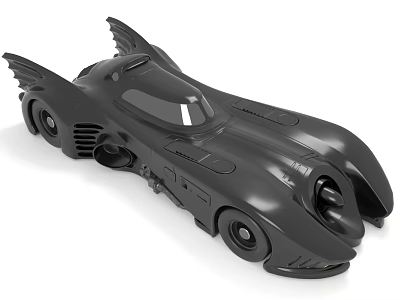 Black Futuristic Bat Inspired Car With Streamlined Body And Wing Structures 3d model